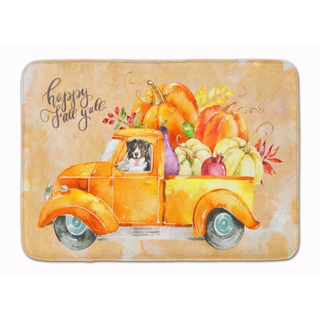 Carolines Treasures Fall Harvest Bernese Mountain Dog Machine Washable Memory Foam Mat CK2607RUG